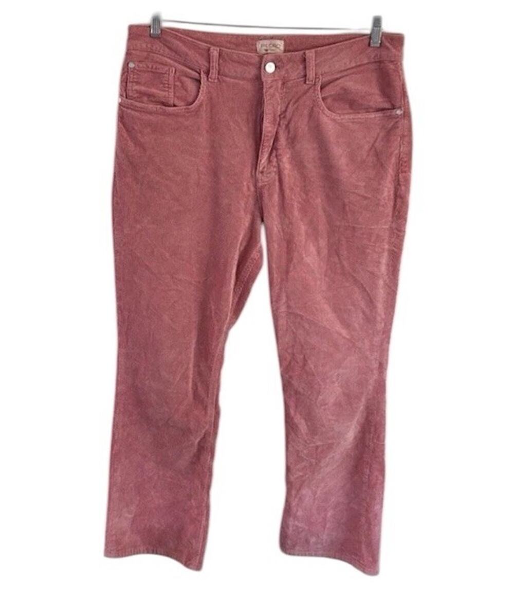 Anthropologie Pilcro Corduroy Pants Womens 34 Tall Straight Pink High Rise